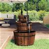 vidaXL Fontana d'Acqua con Pompa 44,5x44,5x58 cm Legno Massello Abete vidaXL