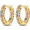 NARMO piccolo cerchio orecchini per le donne placcato oro colorato Cubic Zirconia Hoop Orecchini 925 Sterling Silver Cuore Hoops