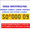 AUTOKIT Targa Gialla Ripetitrice Rimorchi Roulotte Completa con Lettere e Numeri