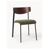 Westwing Collection Sedia imbottita in legno di quercia Nadia - Verde