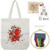 KABAKE Kit di ricamo per borsa tote in tela per principianti, arte fai da te artigianato kit di ricamo per principianti, include borsa per ricamo stampigliata, fili, strumenti per ricamo (borsa beige