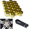senvenelec 20 Pezzi universali da 21 mm in plastica Copri Dado Vite copridado per Auto Bulloni copriruota, bulloni Ruota 21 mm Tappi Dado a capocorda.con 1 estrattore (Oro).