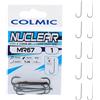 Colmic - 10 Ami da Pesca MR67 in Acciaio Carbonio Black Nickel con Trattamento Teflon TJN, Taglia 6 - Ringed, Round, Barb - Alta Resistenza e Penetrazione