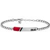 A.C. Milan AC Milan - Bracciale in acciaio bambino con targhetta smaltata