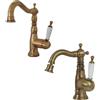 Bugnatese Oxford miscelatore monocomando lavabo e bidet bronzo