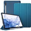 FINTIE Custodia per Samsung Galaxy Tab S8 11'' 2022 SM-X700/X706 / Tab S7 11'' 2020 SM-T870/T875 con S Pen Holder, Sottile Leggero Case Posteriore Trasparente Cover con Auto Sveglia/Sonno, Teal