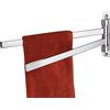KOKOSIRI Portasciugamani girevoli Swing Out Portasciugamani a 2 bracci per bagno cucina WC a parete in acciaio inox cromato B5007CH-A2