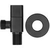 BORDSTRACT G1/2 Valvola Ad Angolo Miscelatore Valvola di Arresto Dell'acqua Bagno Wc Lavabo Accessorio Nero Adattatore per Miscelatore a Risparmio per Acqua Calda e Fredda nei bagni della Cucina