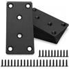 OMIDEAS 10 x Piastre di giunzione piatte (80 x 40 x 2) Staffa di supporto metallica forata per fissaggio per traversine in legno in acciaio inossidabile connettore di riparazione nero