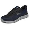 Skechers Uomo Track Revno Slip-in ALLENATRICE, Navy/Blue, 46 EU