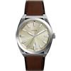Fossil Orologio Everett da uomo, Movimento al quarzo con data a tre lancette e cinturino in pelle o acciaio inossidabile, 42 mm, Rosso cremisi