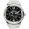 Fossil Orologio Heritage da uomo, Movimento automatico con cinturino in acciaio inossidabile o in pelle, 43 mm, Argento e verde