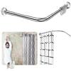Quany Life Asta per tenda da doccia ad angolo estensibile - installazione senza trapano in acciaio inox 304 a forma di L, 60-90 x 101,6-170 cm, per bagno, negozio di abbigliamento (gancio per tenda
