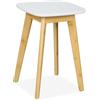 Relaxdays Sgabello in bambù per Cucina, Bagno e Salotto, HxLxP: 46 x 33 x 33 cm, Sgabellino per Piante, Bianco Naturale