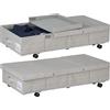 Relaxdays Set 2 Custodie Sottoletto, Organizer sotto Letto con Ruote, Contenitori Vestiti, Stoffa, 20x80x40 cm, Grigio