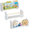 Relaxdays Set da 3 Scaffali per Bambini, Libreria da Parete Porta Libri e Giochi, MDF e Legno, HLP 24x50x18 cm, Bianco