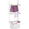 Relaxdays Stendibiancheria da Doccia, Stendino da Appendere alla Porta, Termosifone, Spazio Stenditura 3,8 m,Argentato
