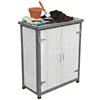 Relaxdays Tavolo da Giardinaggio con Mobile, Legno, Piano zincato, HxLxP: 90 x 75 x 40 cm
