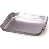 Baldassare Agnelli Pentole Agnelli ALMA151B45 Linea Alluminio 3mm Rostiera Rettangolare con Angoli Tondi, Maniglie Snodate Inox, 45 cm, Acciaio, Argento