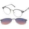 Crullé Fuse C5 Clip-on | Occhiali da Vista con Clip da Sole | Prova Online | Metallo | Tondi | Grigio, Argento | Adrialenti