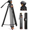 K&F CONCEPT Treppiede Video 202cm, Treppiede Fotocamera con Testa Fluida | Cavalletto Fotografico in Alluminio con Piastra QR, Treppiedi per Viedocamera/DSLR Canon Nikon Sony, Portata 8kg, VA3+BV70