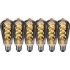 LUVZOOR 6 Pezzi Lampadine LED E27 Edison, 6W 2700K Lampadina Vintage Dimmerabile ST64 Retro Lampada LED Bianco Caldo per Casa, Bar, Sbarra, Illuminazione Retrò [Classe di efficienza energetica A]