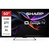 Sharp Smart TV 50" 4K UHD QLED Google TV Vision Atmos Classe F Nero 50HR7265E Sharp