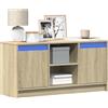 vidaXL Mobile Porta TV con LED Rovere Fumo 100x34x50 cm in Truciolato vidaXL