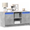 vidaXL Mobile Porta TV con LED Rovere Fumo 100x34x50 cm in Truciolato vidaXL