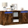 vidaXL Mobile Porta TV con LED Rovere Fumo 100x34x50 cm in Truciolato vidaXL