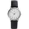 Timex Marlin TW2Y37600 - Orologio al quarzo unisex, 34 mm, cinturino in pelle nera con quadrante argentato e cassa in acciaio inox