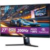GEESUU Monitor Gaming 27 Pollici, PC Schermo Computer 200Hz, QHD 1440p, IPS, 95% DCI-P3, Bassa Luce Blu, Azzurro, Lampeggiante, HDMI 2.1 & DP 1.4(No VESA)