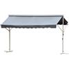 Outsunny Tenda da Sole a Caduta Autoportante, Apertura con Manovella e Inclinazione Regolabile, 295x294cm, Grigio
