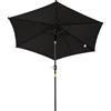Outsunny Ombrellone diritto ombrellone reclinabile da giardino manovella tela poliestere alta densità 180 g/m² Ø2,6 x 2,35 m alluminio nero