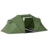 Outsunny Tenda a tunnel per 4-6 persone, tenda da campeggio con porta, telo di fondo, impermeabile 2000 mm Verde | Aosom Italy