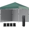 Outsunny Gazebo pieghevole, 2 pareti laterali, altezza regolabile, con borsa per il trasporto, struttura in acciaio inox, 3 x 3 m, Verde | Aosom Italy