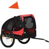 PawHut Rimorchio per cani, rimorchio bici pieghevole per cani, resistente all'acqua, tessuto Oxford, metallo, 140 x 71 x 83 cm, Rosso | Aosom Italy