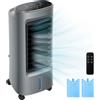 HOMCOM Raffrescatore d'aria portatile 4 in 1 umidificatore purificatore ventilatore, oscillazione 90°, 4 velocità, 3 modalità, grigio | Aosom Italy