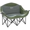 Outsunny Sedia pieghevole 2 posti con portabicchiere Borsa da trasporto fino a 250 kg Verde | Aosom Italy