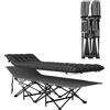 Outsunny Letto da campeggio pieghevole con materasso, tasca laterale e sacca integrata Letto da campo tessuto Oxford 190 x 67 x 37 cm Nero | Aosom Italy