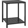 Outsunny Tavolino 45 x 45 cm resistente alle intemperie tavolo da giardino con design a doghe ripiano piedi regolabili 30kg portata | Aosom Italy
