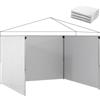 Outsunny 3 Pareti Laterali per Gazebi 3x3 m 300x200 cm Pareti Laterali di Ricambio in Tessuto Oxford con Cerniera Bianco | Aosom Italy