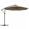 Outsunny Ombrellone decentrato rotondo 3 m, ombrellone da giardino inclinabile con copertura protettiva, poliestere protezione UV UPF50+, kaki | Aosom Italy