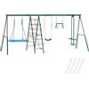 AIYAPLAY Telaio altalena 5-in-1 con altalena nido regolabile anelli ginnici doppio sedile struttura da arrampicata per 3-8 anni 440x175x203 cm | Aosom Italy