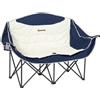 Outsunny Sedia pieghevole 2 posti sedia da campeggio con portabicchieri e borsa fino a 250kg Blu | Aosom Italy
