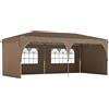 Outsunny Tenda Pieghevole 6x3 m con Strisce Riflettenti UPF 50+ Montaggio Facile Sistema Centrale di Blocco Impermeabile Beige | Aosom Italy