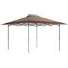 Outsunny Tenda Pieghevole Pop-up 4x4 m con Blocco Centrale UPF50+ Altezza Regolabile Sacchi di Sabbia e Borsa con Ruote Beige e Caffè | Aosom Italy