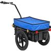 HOMCOM Rimorchio per Bicicletta 40 kg Copertura in Tessuto Oxford con Catarifrangenti e Telaio in Acciaio 144x59x80 cm Blu | Aosom Italy