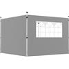 Outsunny Pannelli laterali per gazebo 3 x 3 m pannelli per gazebo con finestra set da 2 tessuto Oxford grigio chiaro | Aosom Italy