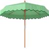 Outsunny Ombrellone da Giardino Rotondo con Volant Stile Retrò Chic Effetto Legno Protezione Solare UV 230 cm Verde Chiaro | Aosom Italy
